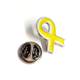 Pin petit llaç groc metàl·lic