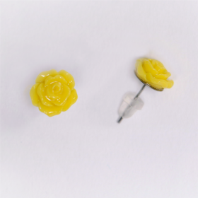 Arracades de botó flor groga