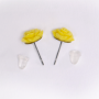 Arracades de botó flor groga